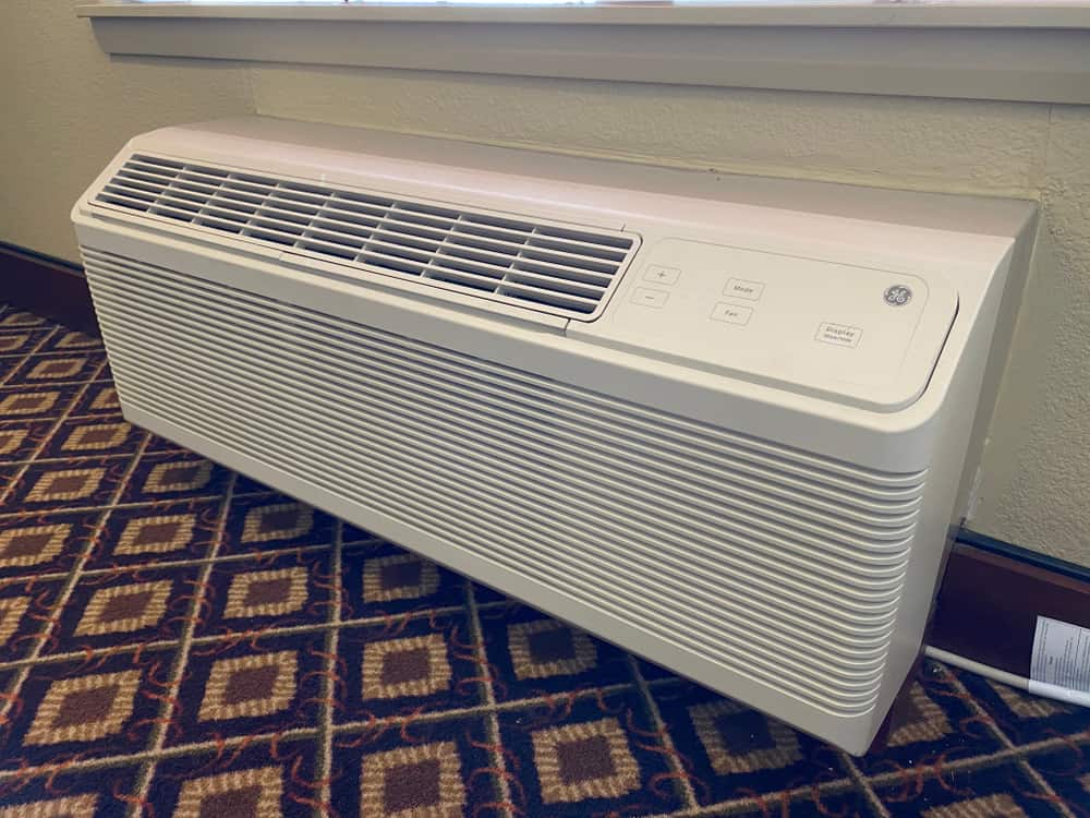 Closeup Of Air Conditioner GE PTAC Unit